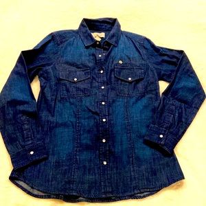 GH BASS & CO, dark denim, long sleeve top, button down, never worn